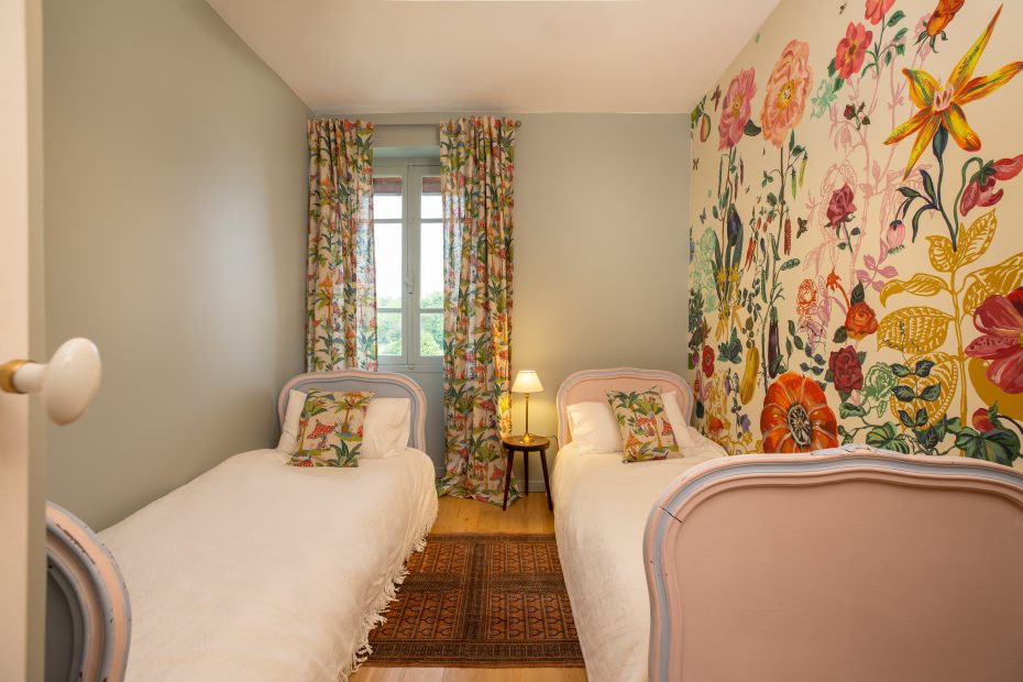 Chambre 2 lits nathalie lete domestic_paris papier peint panoramique s